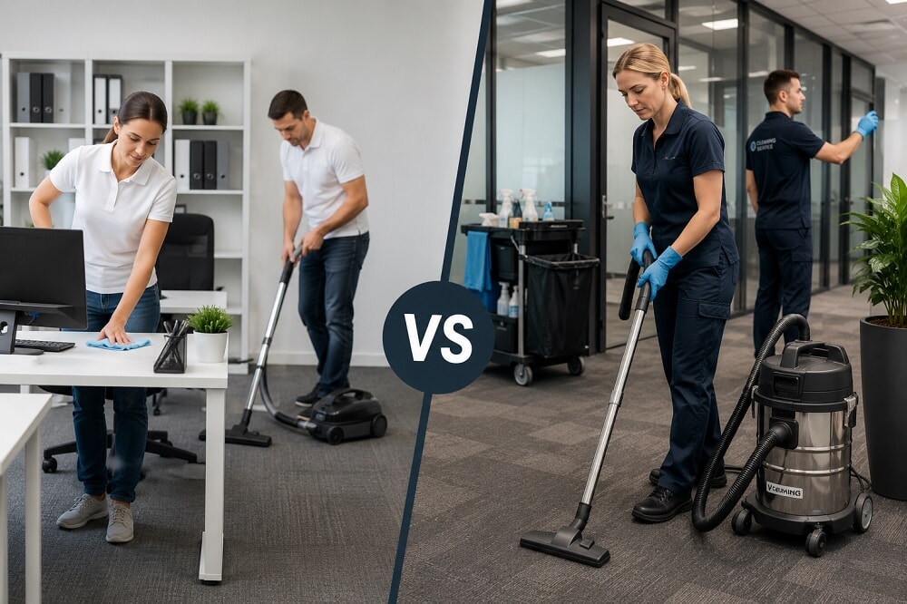 Sprzątanie biura: in-house vs outsourcing — kalkulacja TCO dla firmy 10-50 osób